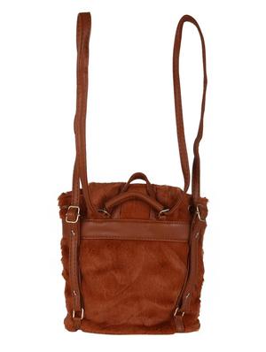 brown leatherette (pu) regular backpack - 16419338 - Standard Image - 4