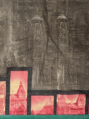 geometric printed saree with blouse - 16420127 - Standard Image - 4