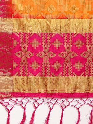 self-design woven saree with blouse - 16420248 - Standard Image - 4