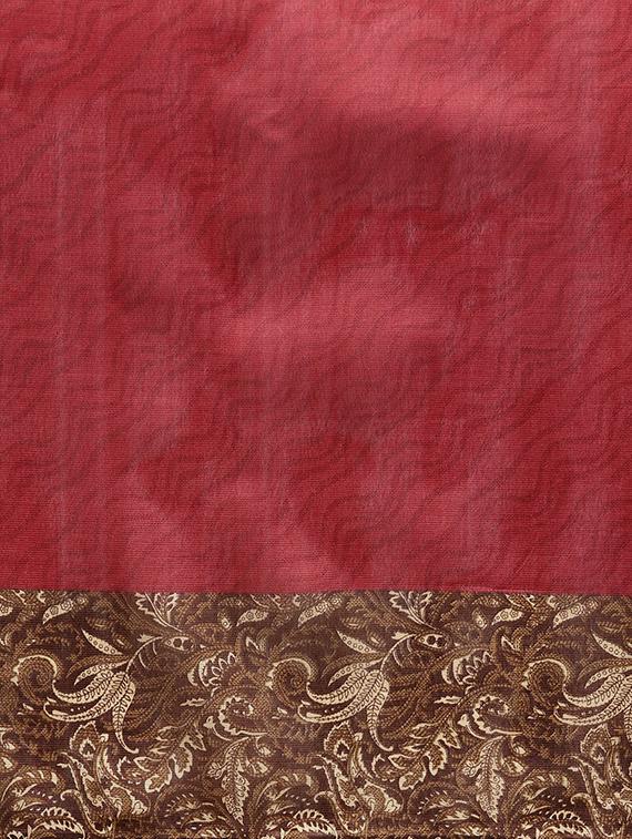 contrast bordered printed saree with blouse - 16420254 - Zoom Image - 4