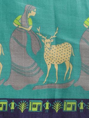conversational printed saree with blouse - 16420255 - Standard Image - 4