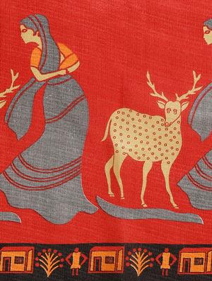 conversational printed saree with blouse - 16420256 - Standard Image - 4