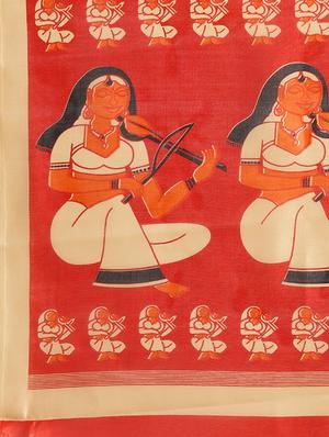 conversational printed saree with blouse - 16420259 - Standard Image - 4