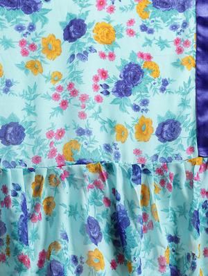 floral ruffle saree with blouse - 16420278 - Standard Image - 4