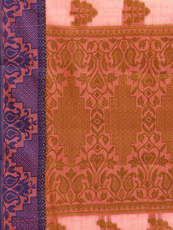 floral bordered saree with blouse - 16420289 - Zoom Image - 4