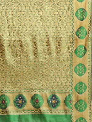 floral woven saree with blouse - 16420291 - Standard Image - 4