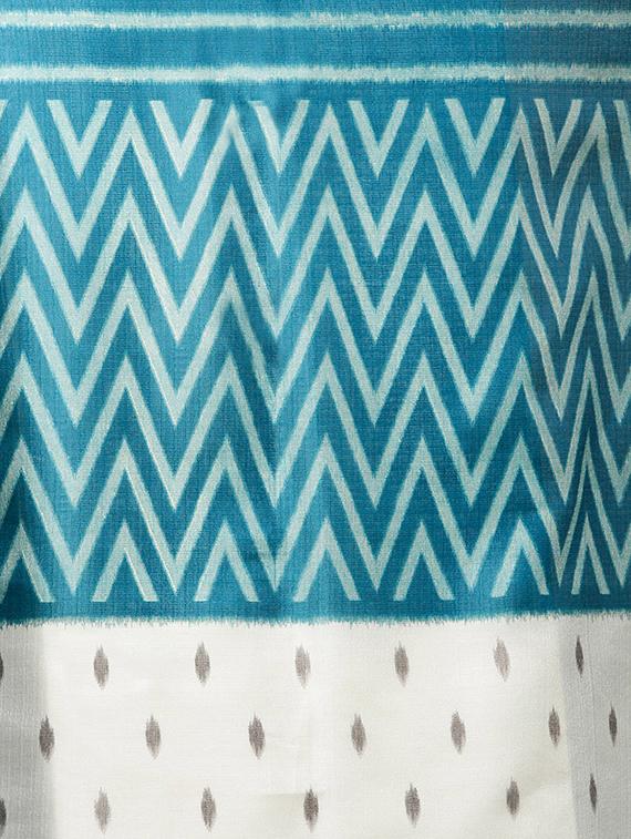 chevron printed saree with blouse - 16420324 - Zoom Image - 4
