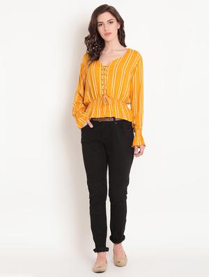 criss-cross tie up striped top - 16420369 - Standard Image - 4