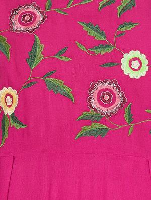 round neck embroidered a-line dress - 16420500 - Standard Image - 4