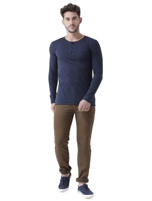 brown solid plain denim jeans - 16420635 - Standard Image - 4