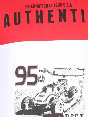 red cut & sew typographic front print t-shirt - 16421368 - Standard Image - 4