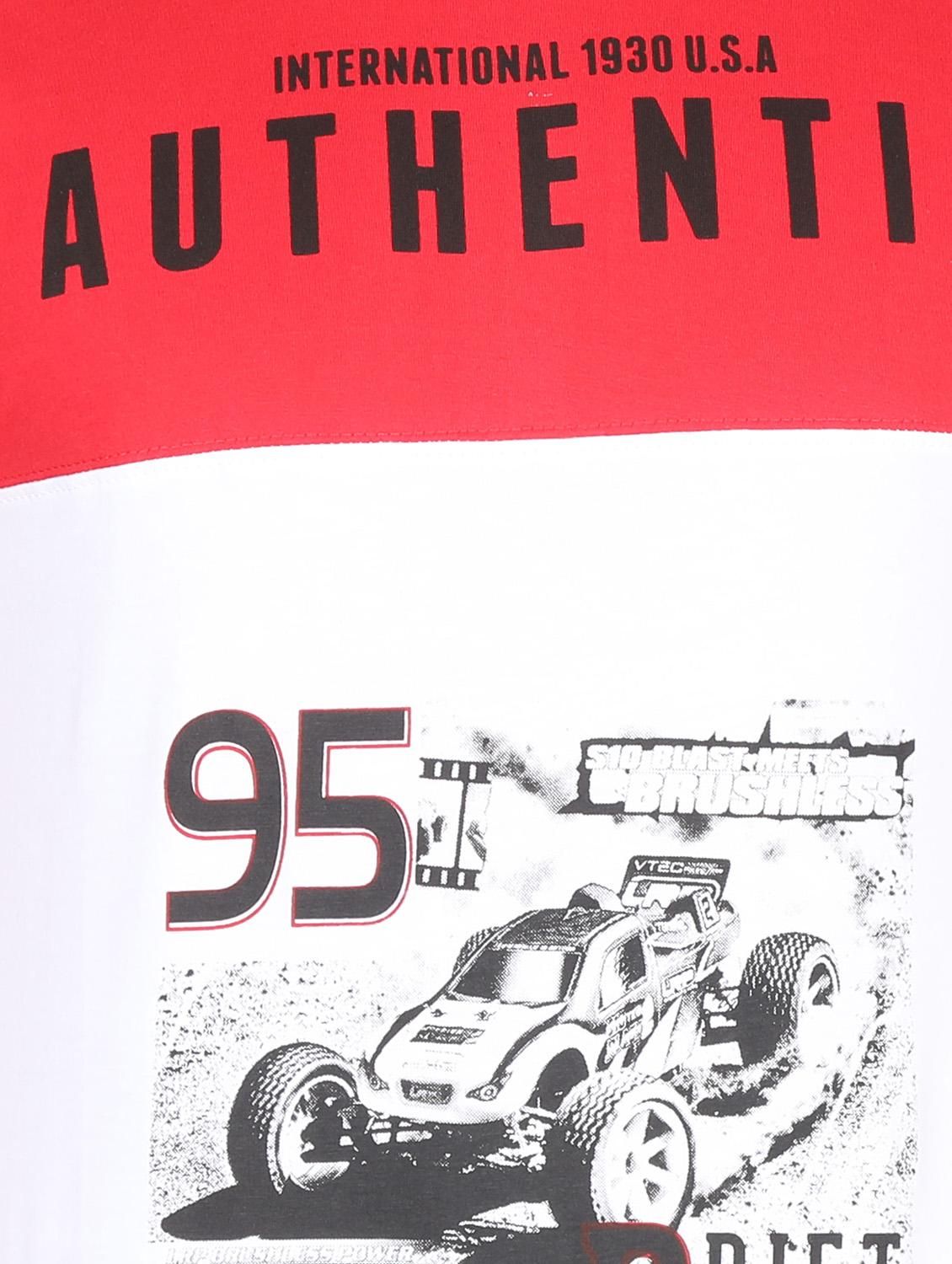 red cut & sew typographic front print t-shirt - 16421368 - Zoom Image - 4