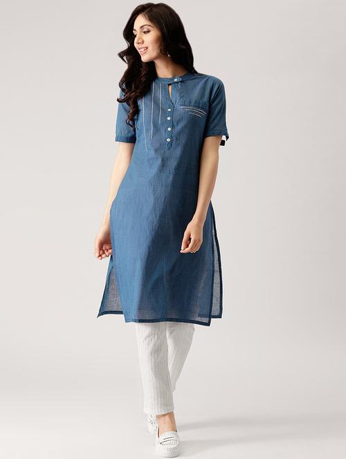 striped printed straight kurta - 16421982 - Standard Image - 1