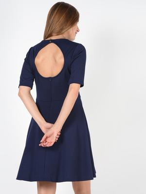 cut out back solid skater dress - 16422354 - Standard Image - 4