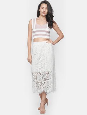 eyelash detail hem laced skirt - 16422489 - Standard Image - 4
