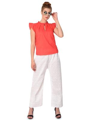 scallop hem embroidered palazzo - 16423114 - Standard Image - 4