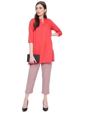 high rise checkered trouser - 16423963 - Standard Image - 4