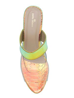 metallic slip on sandals - 16423984 - Standard Image - 4