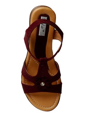 maroon back strap sandals - 16424141 - Standard Image - 4