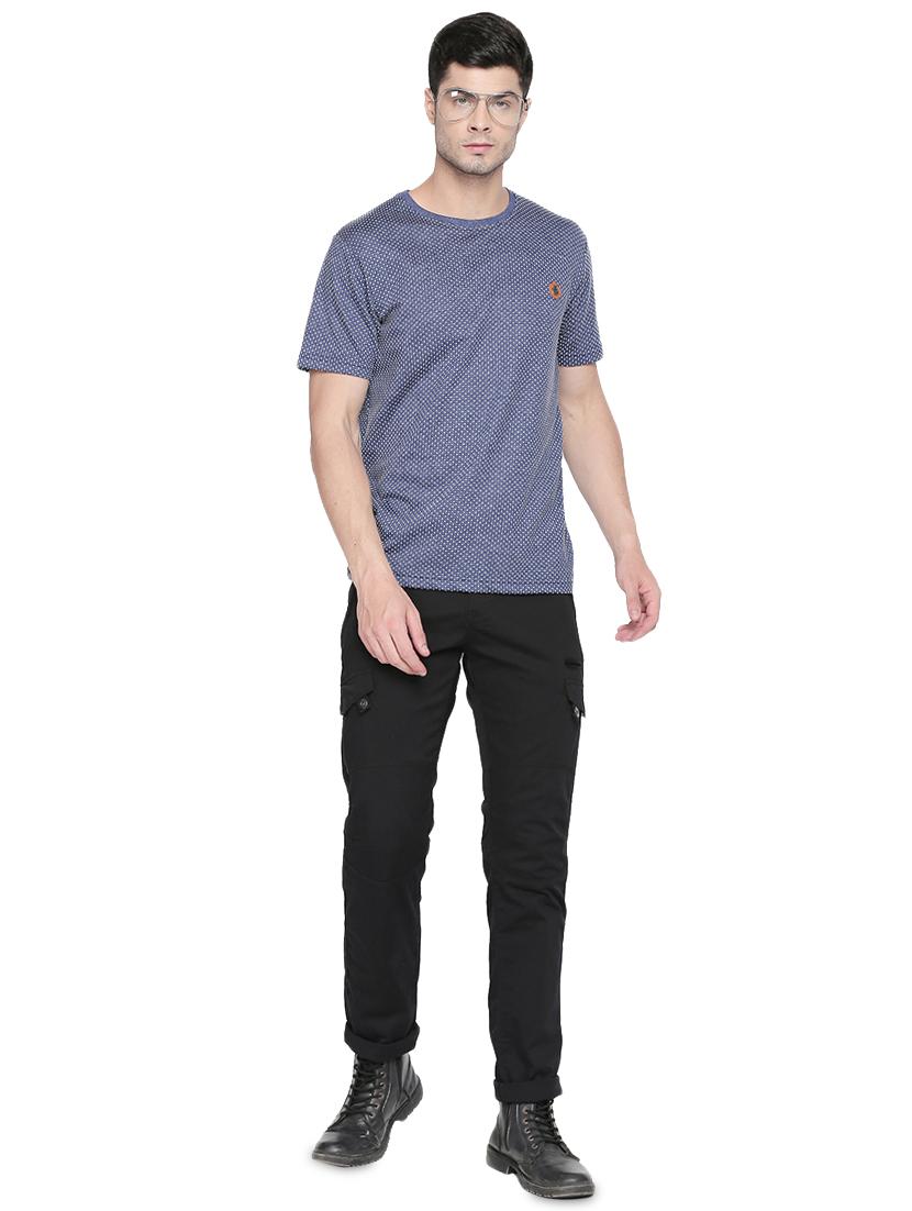 black cotton cargos casual trousers - 16425034 - Zoom Image - 4
