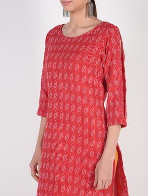 kaantha detail straight kurta - 16425361 - Standard Image - 4