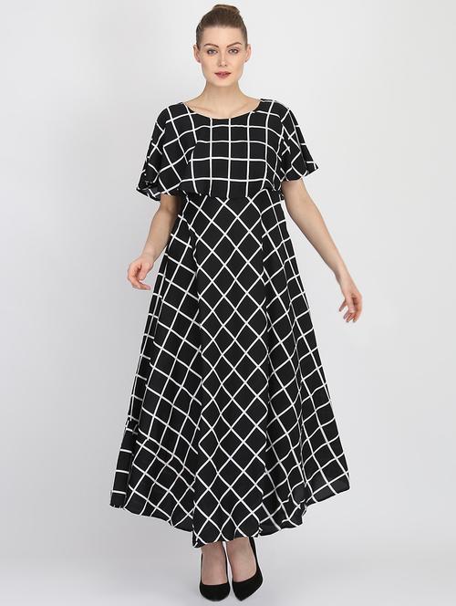 layered window grid maxi dress - 16427868 - Standard Image - 1