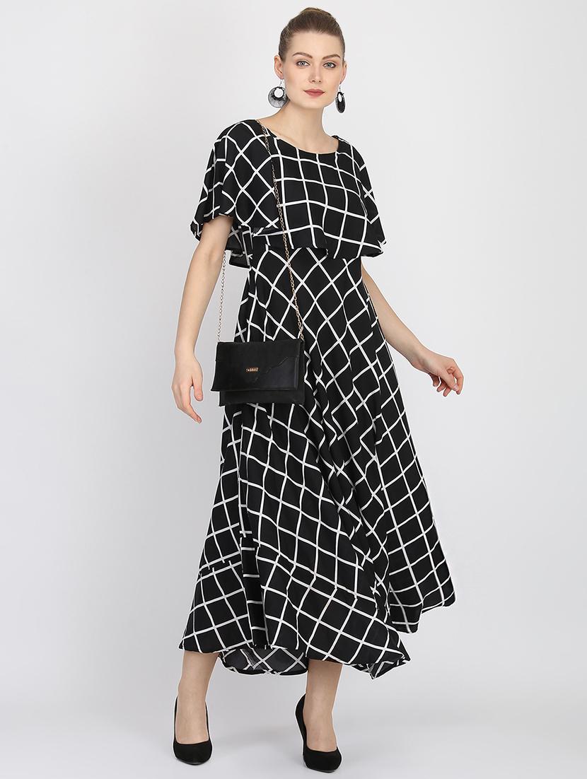 layered window grid maxi dress - 16427868 - Zoom Image - 4