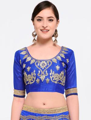 Embroidered contrast lehenga - 16428605 - Standard Image - 4
