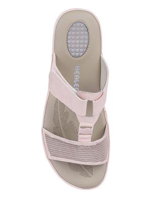 pink leatherette slip on sandals - 16429078 - Standard Image - 4