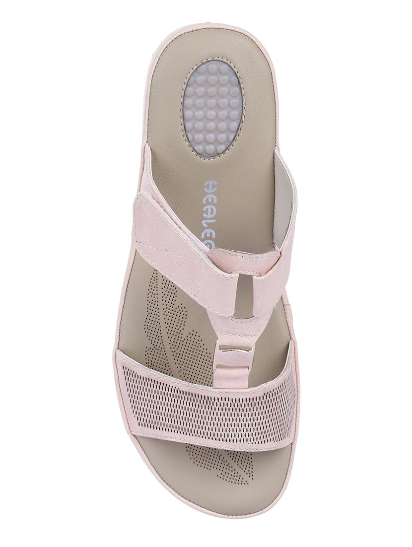 pink leatherette slip on sandals - 16429078 - Zoom Image - 4