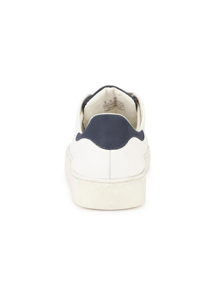 white leatherette laceup sneakers - 16429424 - Zoom Image - 4