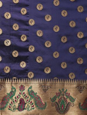 self-design banarasi saree with blouse - 16430673 - Standard Image - 4