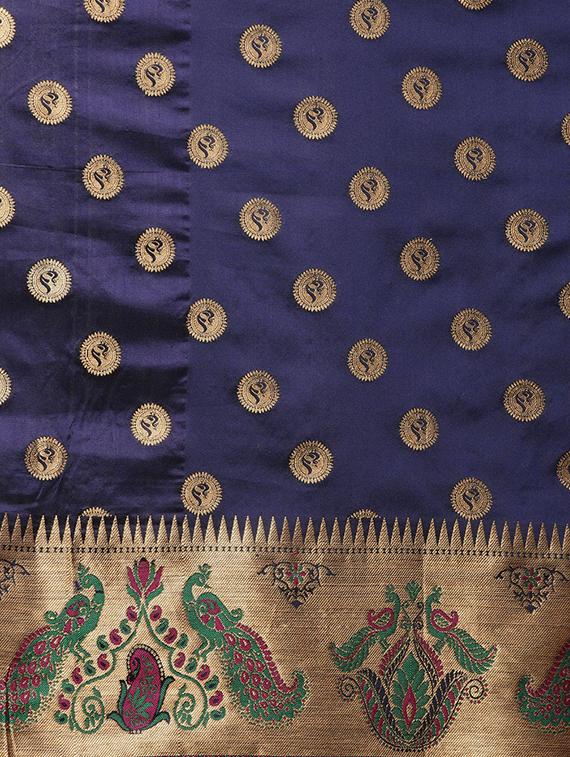 self-design banarasi saree with blouse - 16430673 - Zoom Image - 4