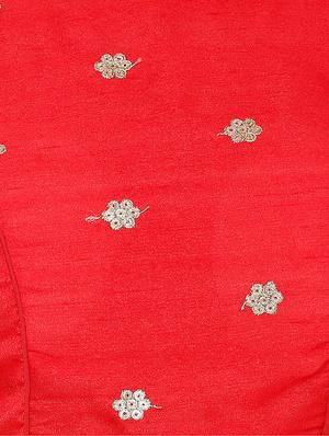 red cotton blend embroidered blouse - 16431006 - Standard Image - 4