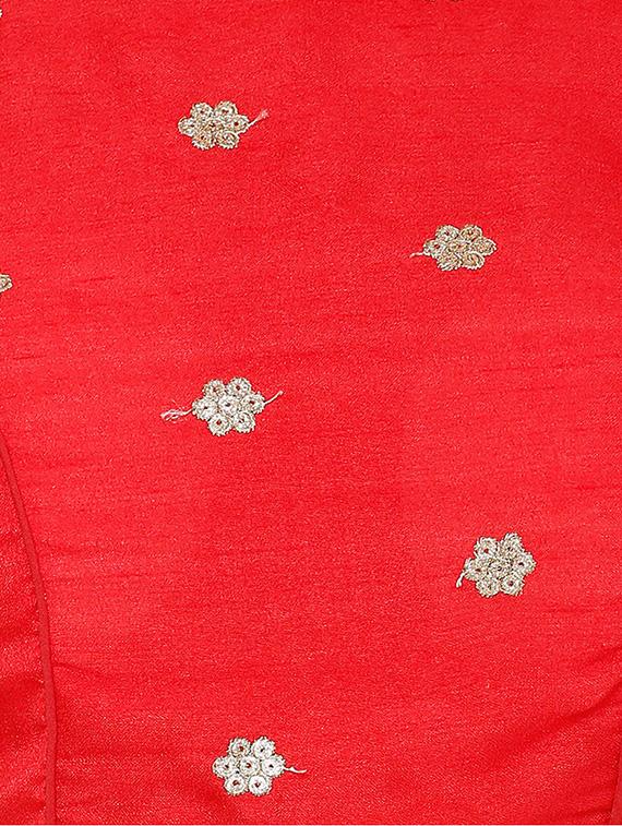 red cotton blend embroidered blouse - 16431006 - Zoom Image - 4