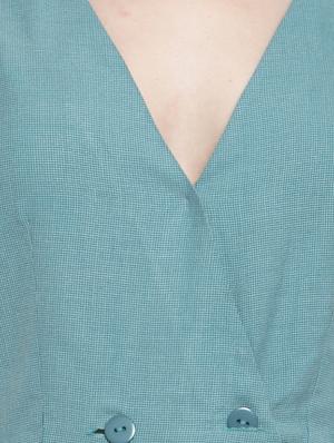 overlap neck button up a-line dress - 16431926 - Standard Image - 4