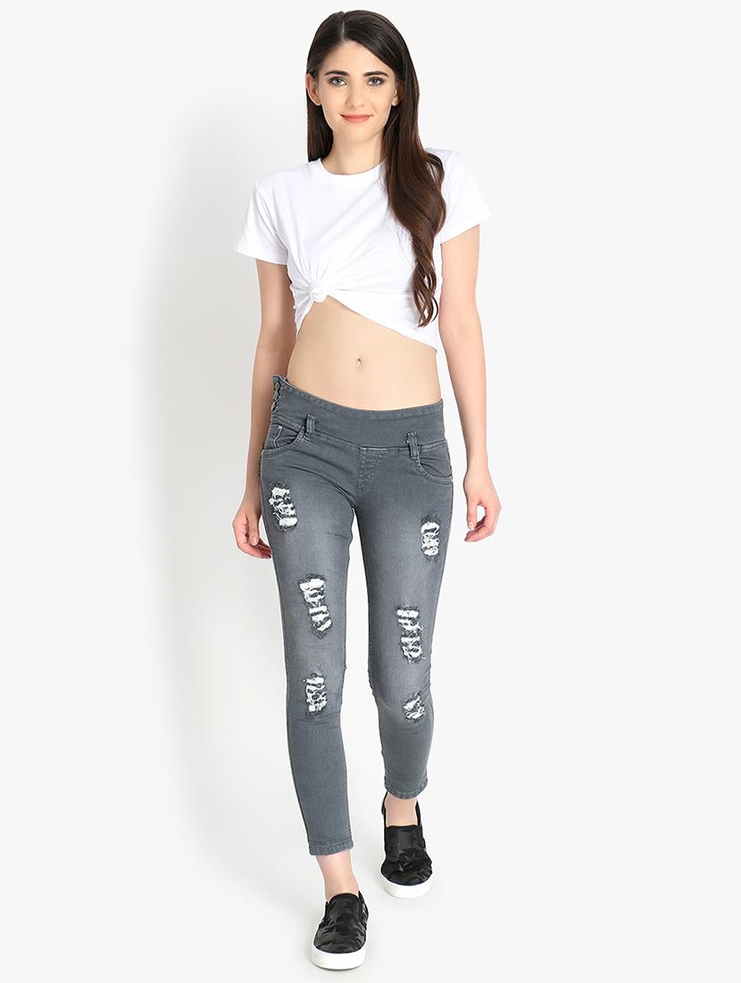 stone washed distressed jeans - 16432498 - Zoom Image - 4