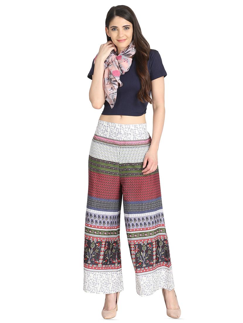 printed flared palazzo - 16432749 - Zoom Image - 4