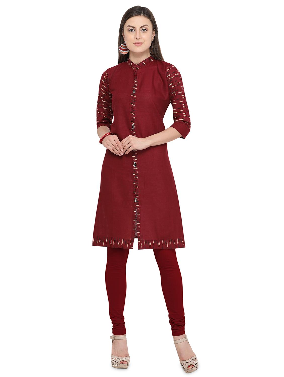 Solid straight kurta - 16434278 - Zoom Image - 4
