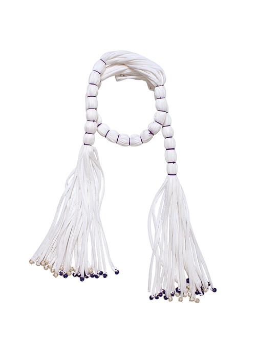 white cotton blend long necklace - 16434526 - Standard Image - 1