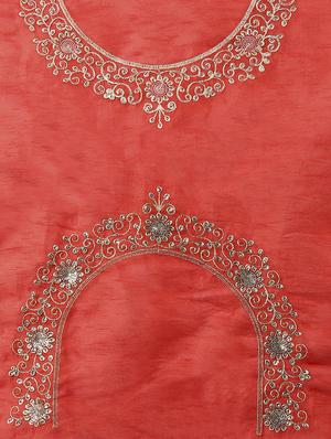 bordered embroidered saree with blouse - 16435302 - Standard Image - 4
