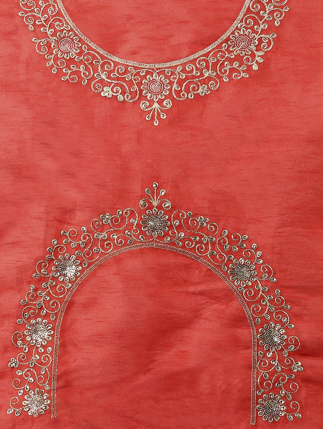 bordered embroidered saree with blouse - 16435302 - Zoom Image - 4