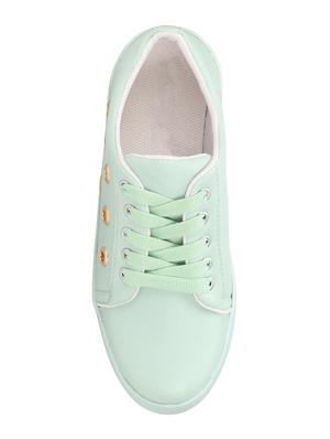 sea green lace-up sneakers - 16435722 - Standard Image - 4