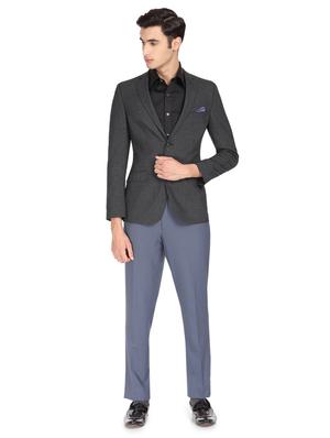 black self design single breasted casual blazer - 16436618 - Standard Image - 4