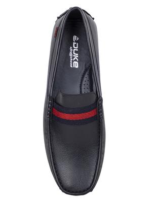 navy blue leatherette slip on loafers - 16436779 - Standard Image - 4