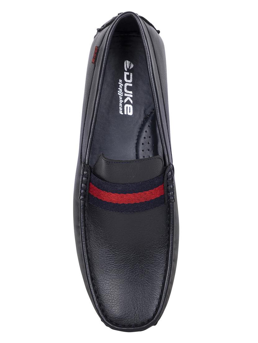 navy blue leatherette slip on loafers - 16436779 - Zoom Image - 4