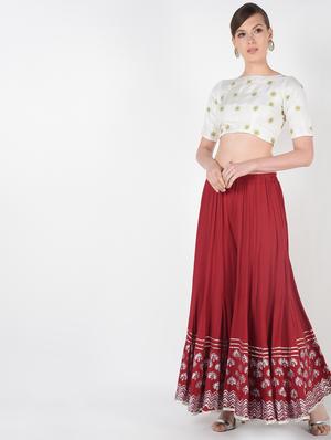 block printed flared palazzo - 16438493 - Standard Image - 4