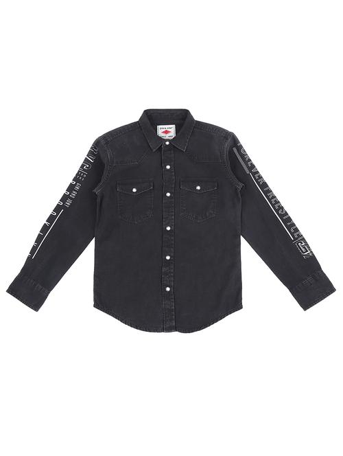 black denim shirt - 16439221 - Standard Image - 1