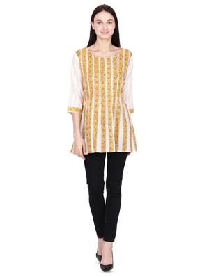 block printed a-line kurti - 16439558 - Standard Image - 4