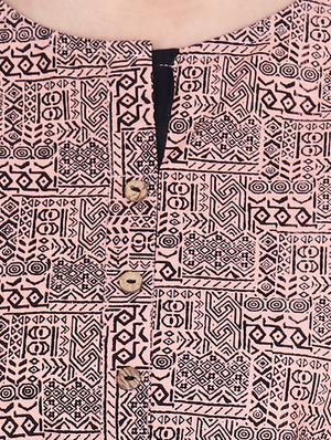 block printed a-line kurti - 16440167 - Standard Image - 4
